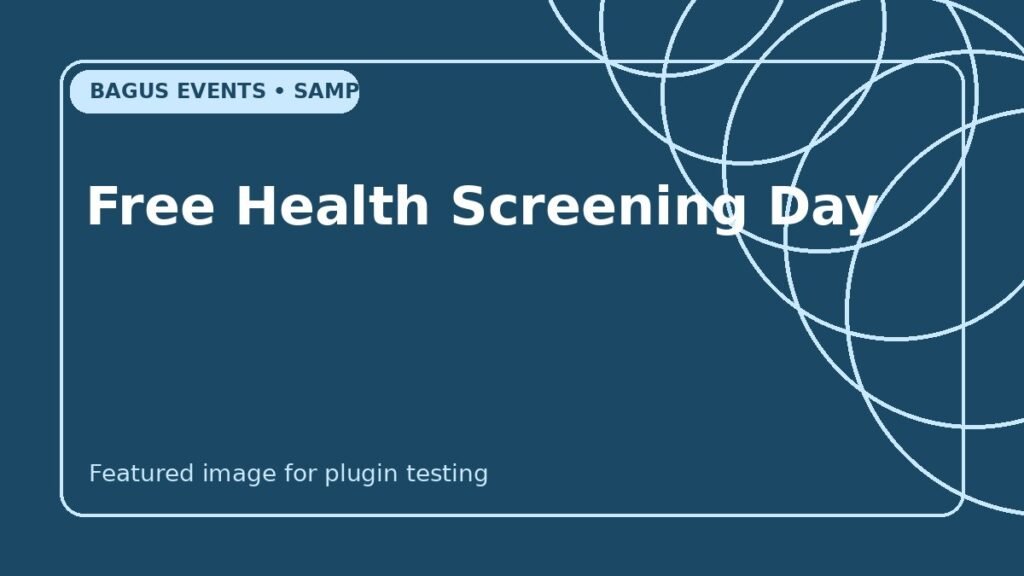 Free Health Screening Day sample event cover