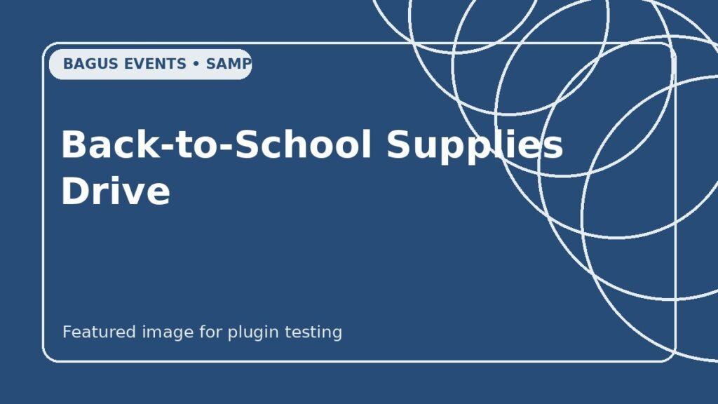 Back-to-School Supplies Drive sample event cover